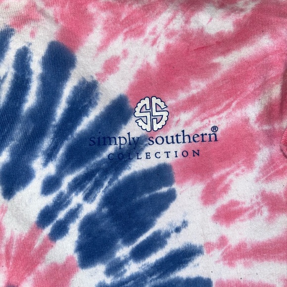 Simply Southern Size Medium Tie Dye Long Sleeve Preppy Sorority Turtle Vacation - Picture 6 of 8